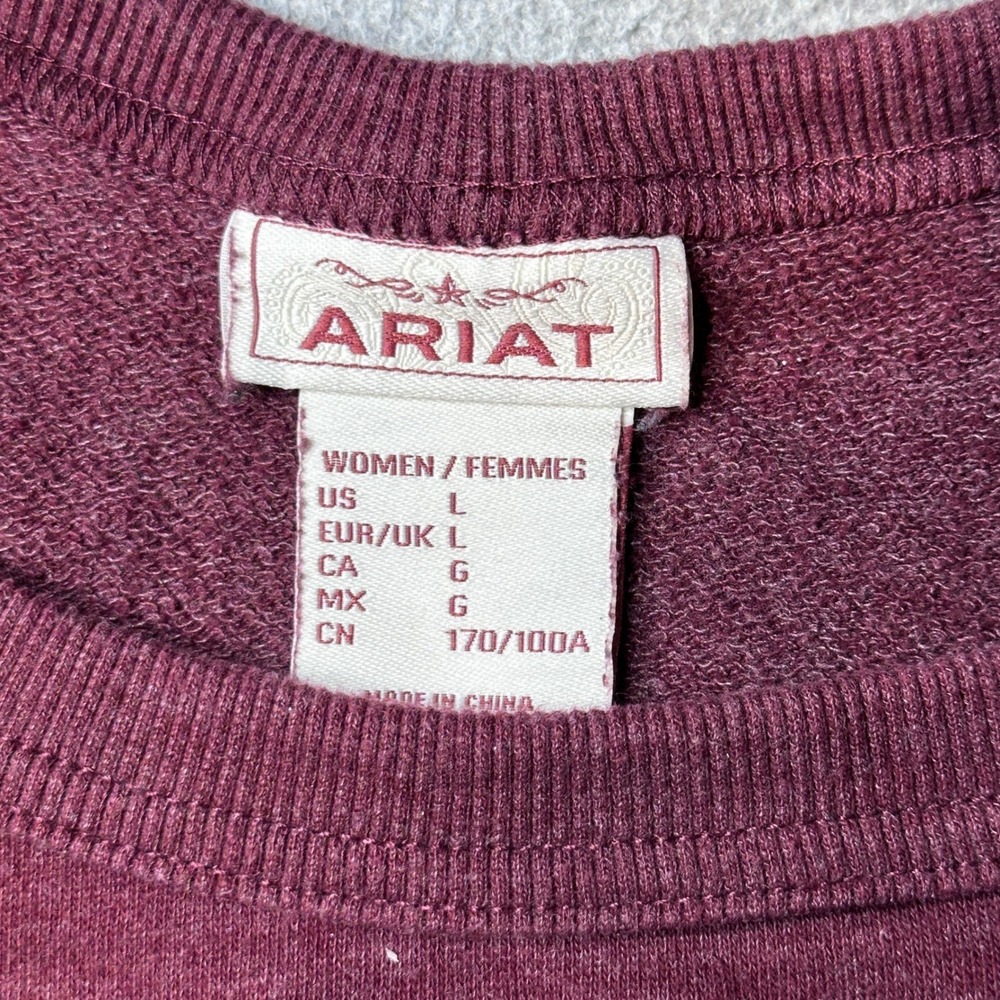 Ariat Sweatshirt Womens L Burgundy Desert Ride Crew Western Graphic 10042311 - Picture 3 of 10